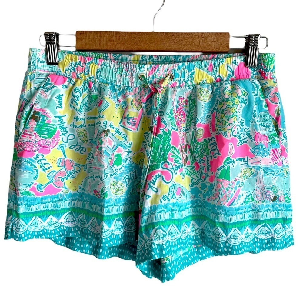 Lilly Pulitzer In The Beginning Katia Drawstring Shorts Size Small